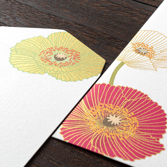 Midori Envelope 132 Silk-Printing Poppy S2