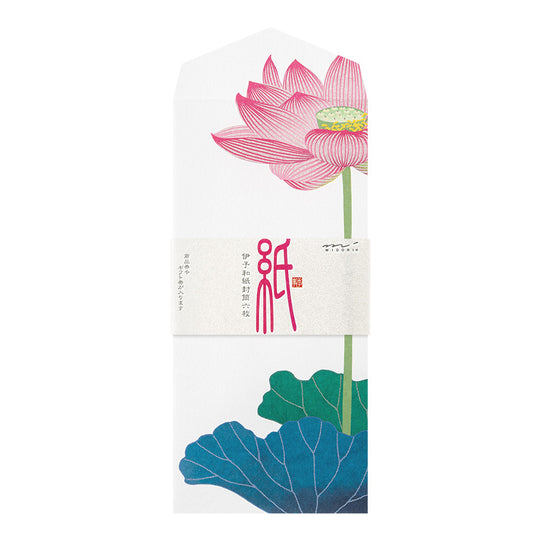 Midori Envelope 138 Silk-Printing Lotus