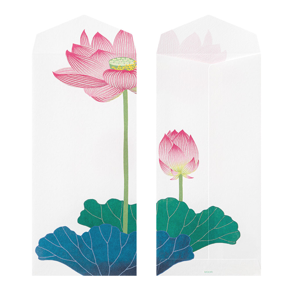 Midori Envelope 138 Silk-Printing Lotus