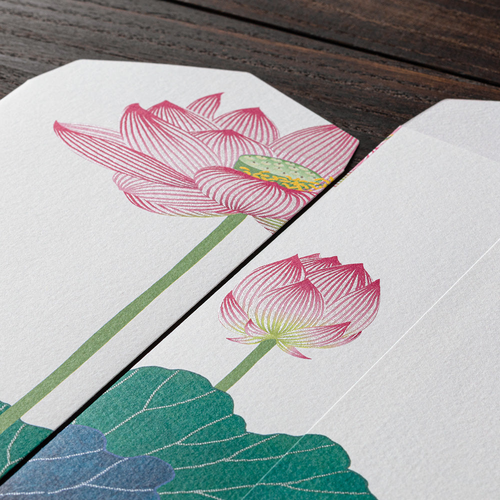 Midori Envelope 138 Silk-Printing Lotus