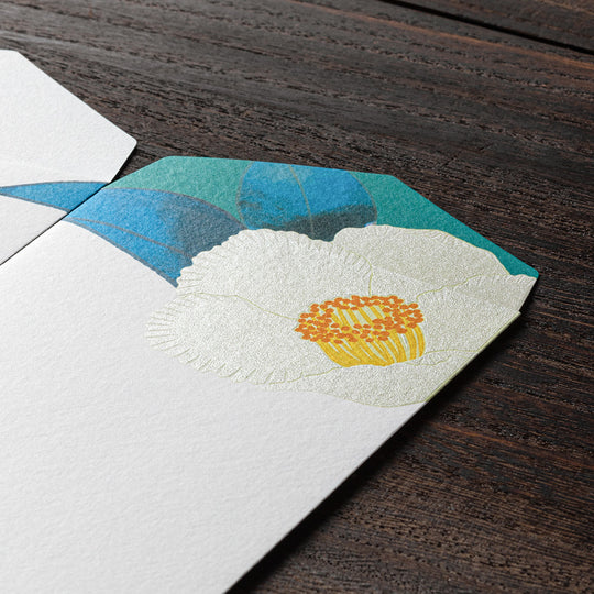 Midori Envelope 140 Silk-Printing Japanese Stewartia