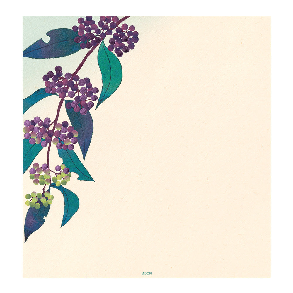 Midori Letter Pad 143 Foil-Stamping Japanese Beauty Berry
