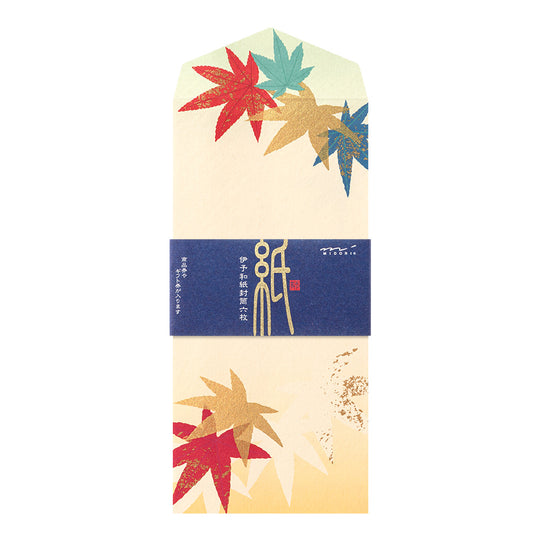 Midori Envelope 146 Silk-Printing Colorful Japanese Maple