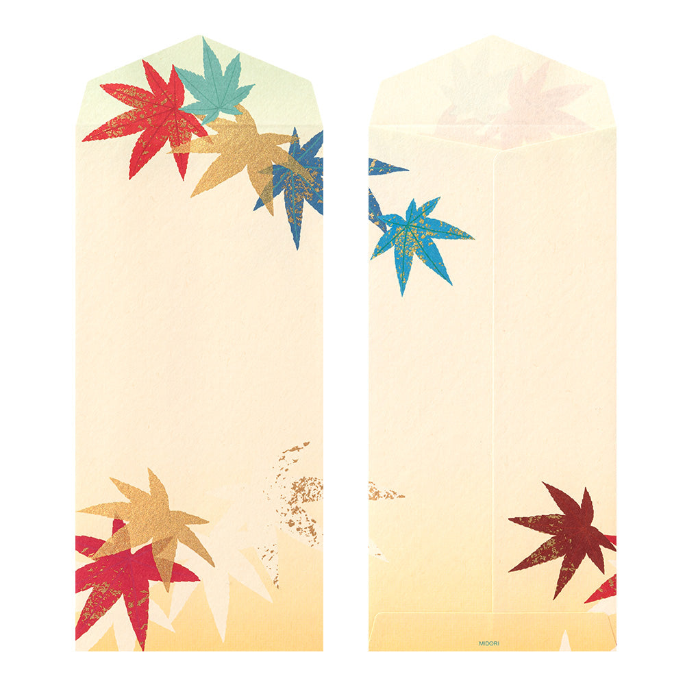 Midori Envelope 146 Silk-Printing Colorful Japanese Maple