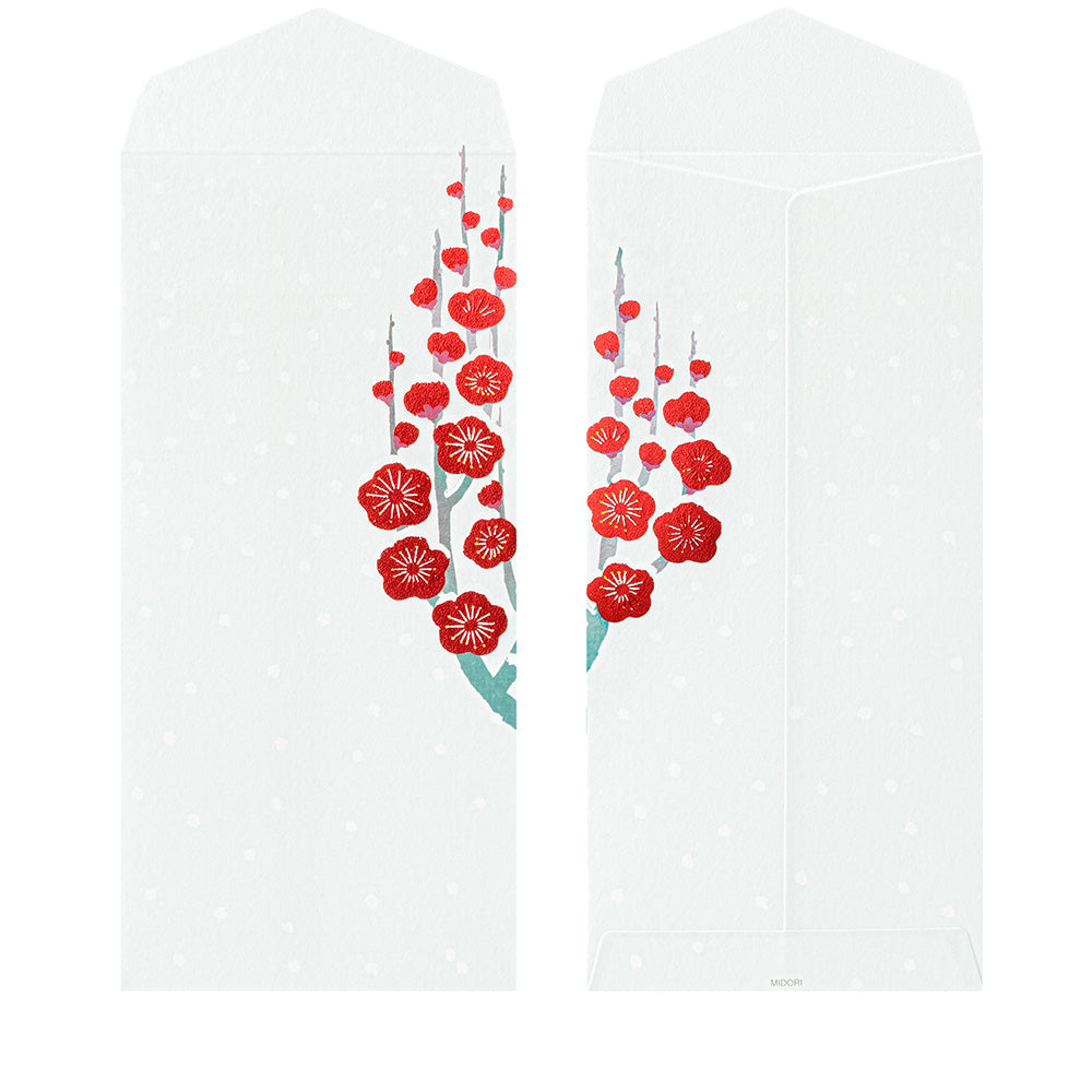 Midori Envelope 152 Foil-Stampling Snow Winter Plum