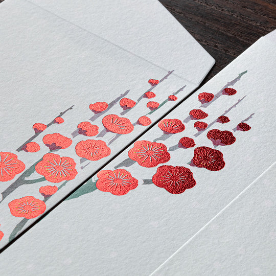 Midori Envelope 152 Foil-Stampling Snow Winter Plum
