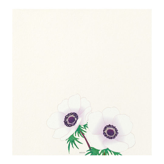 Midori Letter Pad 157 Four Designs Spring Flower White