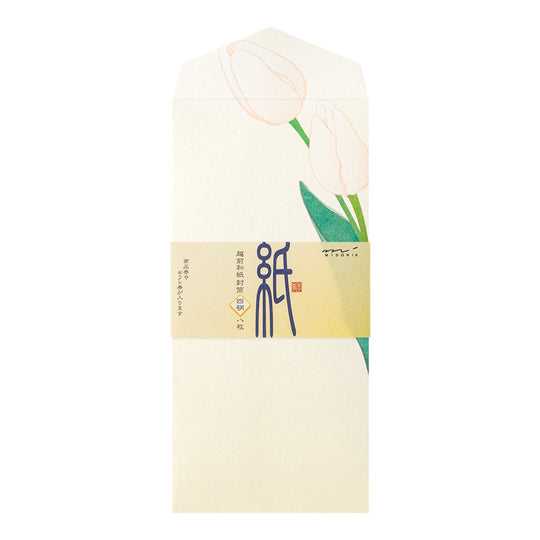 Midori Envelope 158 Four Designs Spring Flower White