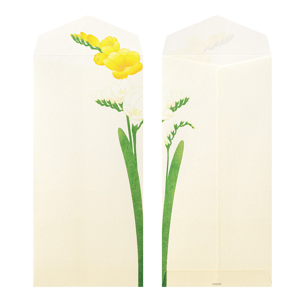Midori Envelope 158 Four Designs Spring Flower White