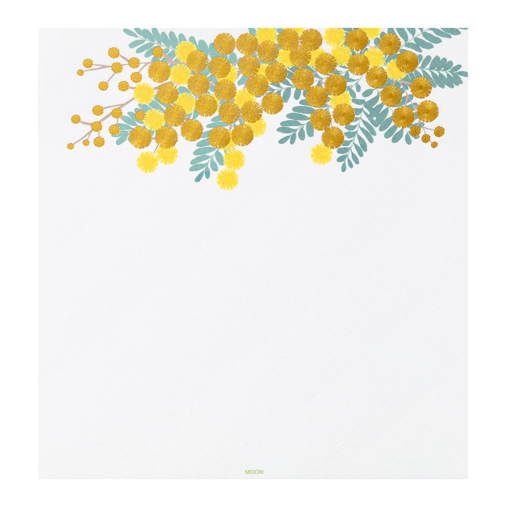 Midori Letter Pad 159 Foil-Stampling Mimosa