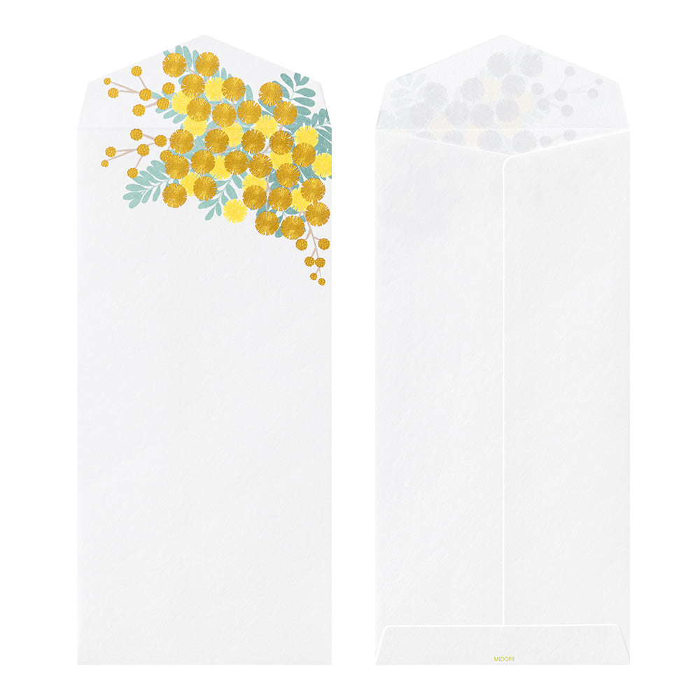 Midori Envelope 160 Foil-Stampling Mimosa