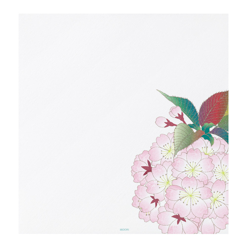 Midori Letter Pad 161 Silk-Printing Ball-Shaped Cherry Blossom