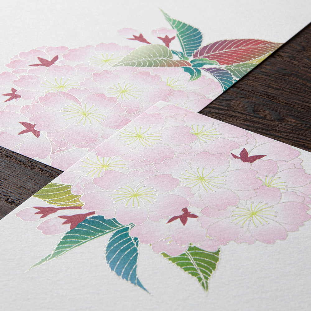 Midori Letter Pad 161 Silk-Printing Ball-Shaped Cherry Blossom