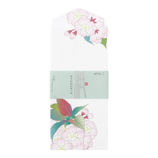 Midori Envelope 162 Silk-Printing Ball-Shaped Cherry Blossom