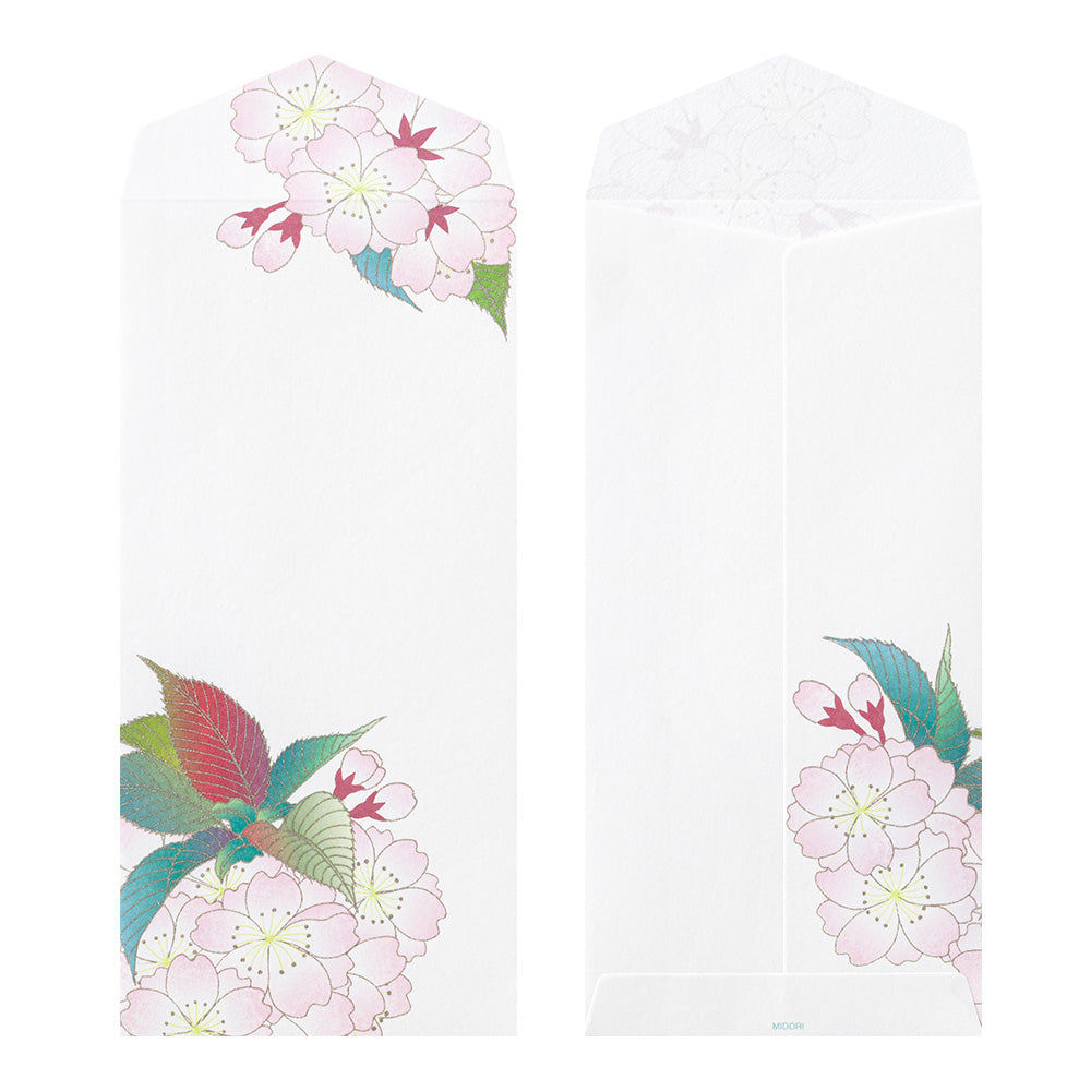 Midori Envelope 162 Silk-Printing Ball-Shaped Cherry Blossom