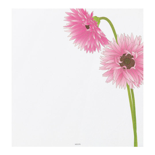 Midori Letter Pad 163 Silk-Printing Gerbera