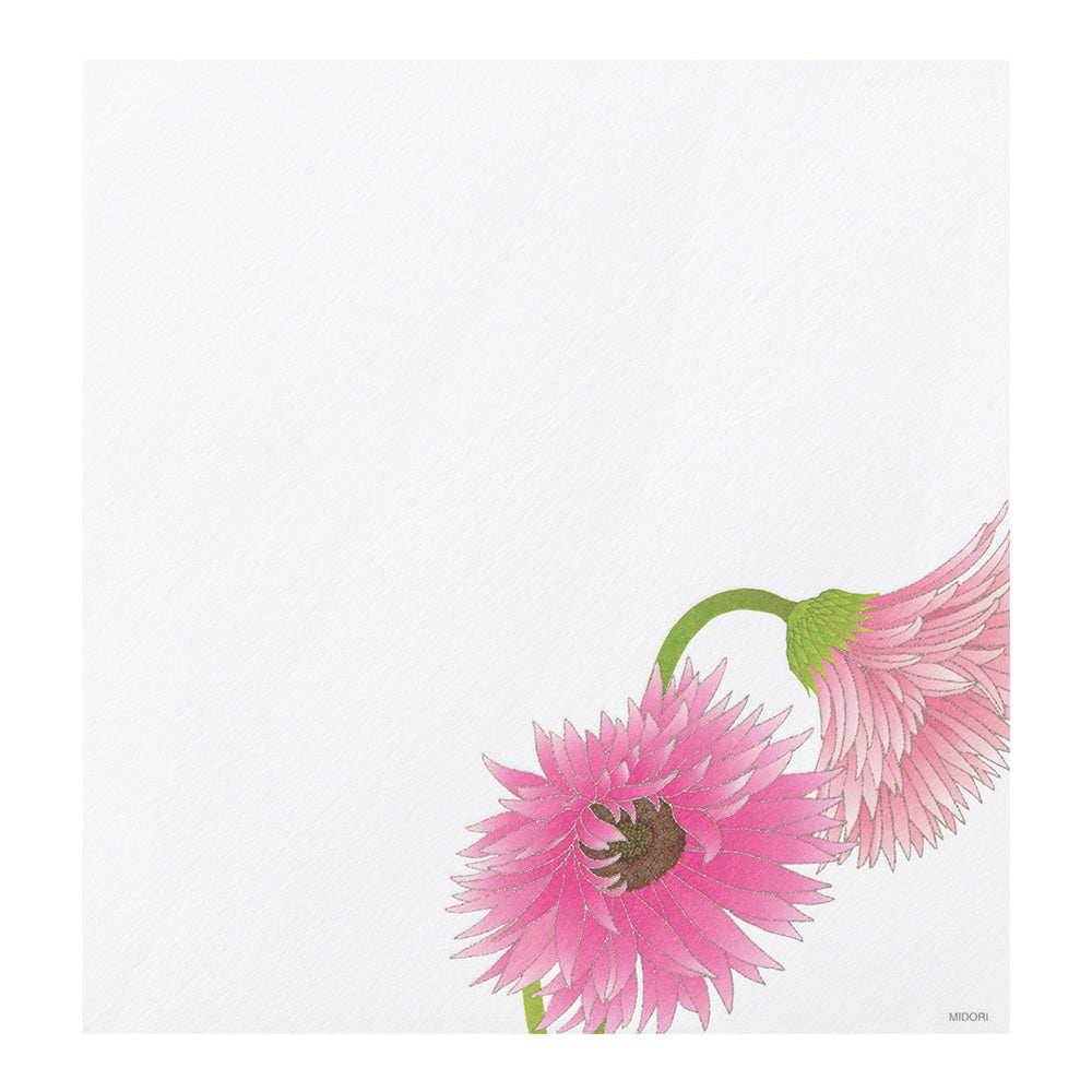 Midori Letter Pad 163 Silk-Printing Gerbera