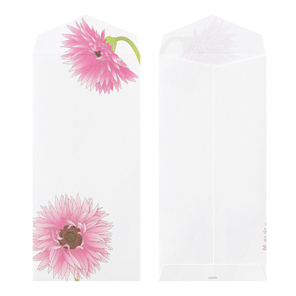 Midori Envelope 164 Silk-Printing Gerbera