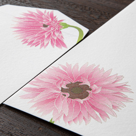 Midori Envelope 164 Silk-Printing Gerbera