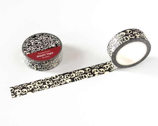 Gothic Black &amp; Cream Skull Washi Tape