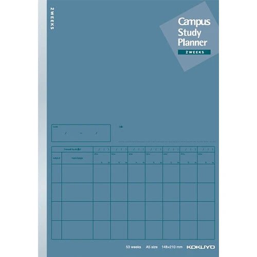 KOKUYO Notebook Campus Design Note Study Planner 2W Ruled A5 - Navy
