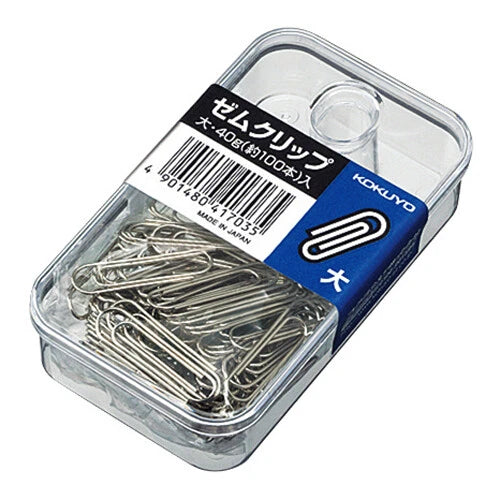 Kokuyo Gem Paper Clip with Plastic Case - Large