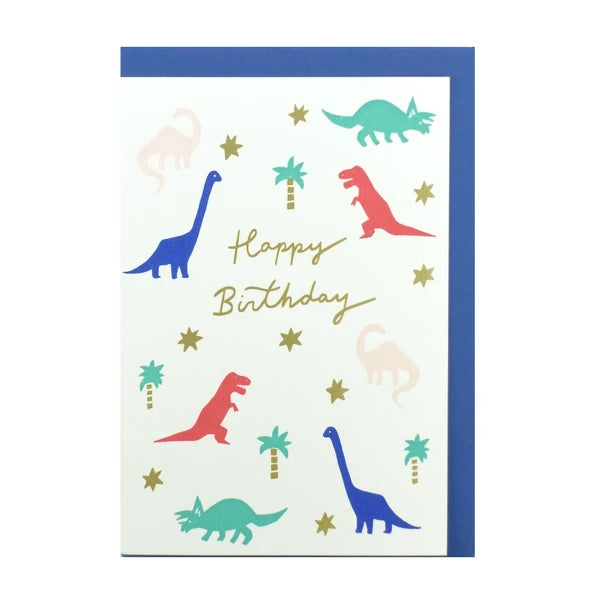 Greeting Life Chic Birthday Press Card - Dinosaur