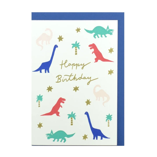 Greeting Life Chic Birthday Press Card - Dinosaur