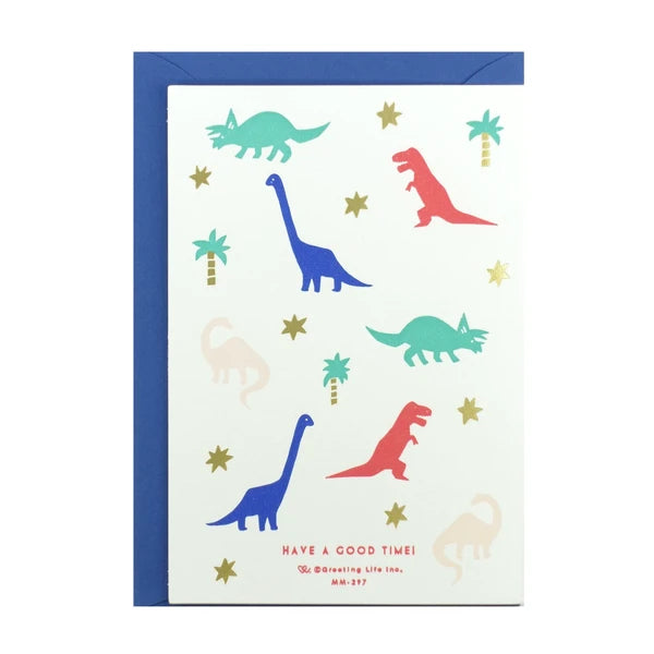 Greeting Life Chic Birthday Press Card - Dinosaur