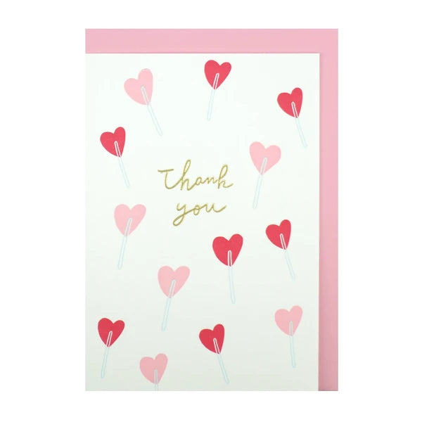 Greeting Life Schick Thank You Press Card - Heart Candy