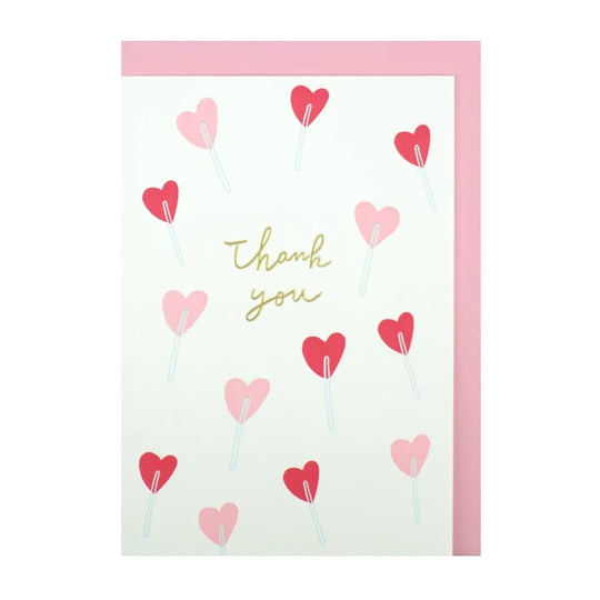 Greeting Life Schick Thank You Press Card - Heart Candy