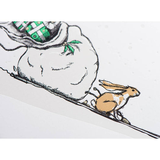 Christmas is Coming Rabbit Card: Single Card