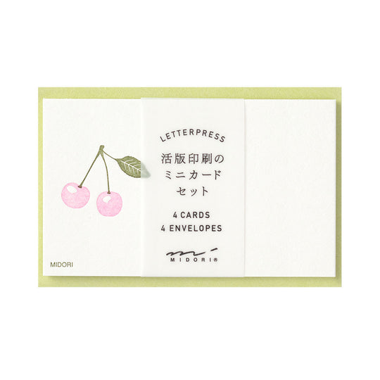 Midori Card Set <Business Card Size> Letterpress Cherry