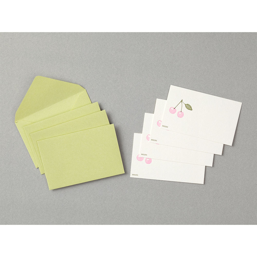Midori Card Set <Business Card Size> Letterpress Cherry