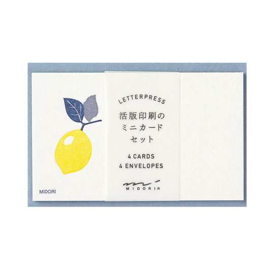 Midori Card Set <Business Card Size> Letterpress Lemon