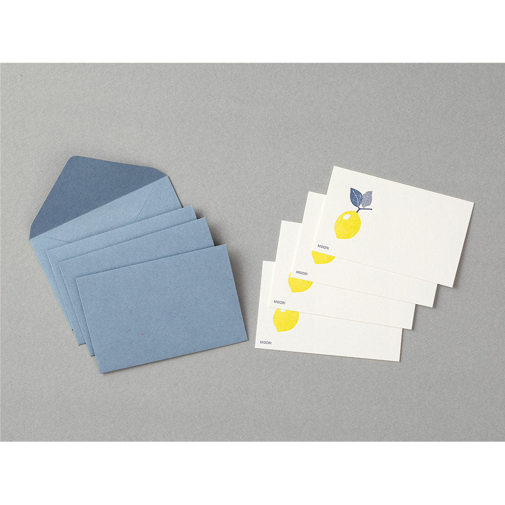 Midori Card Set <Business Card Size> Letterpress Lemon