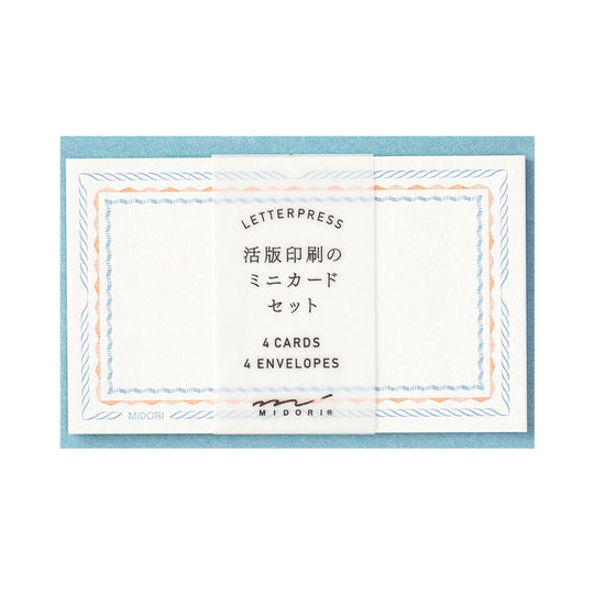 Midori Card Set <Business Card Size> Letterpress Frame Blue