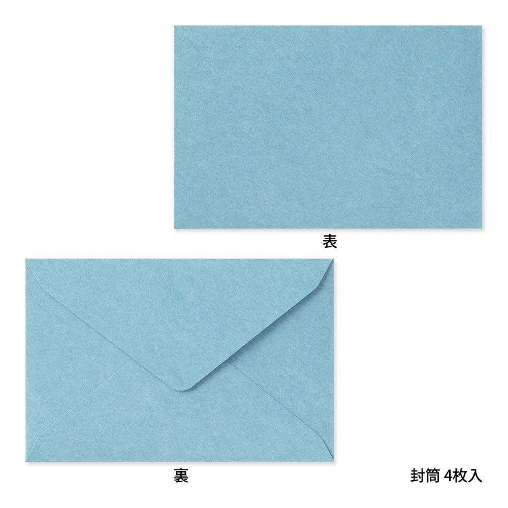 Midori Card Set <Business Card Size> Letterpress Frame Blue
