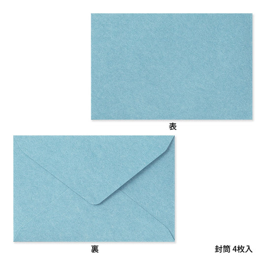 Midori Card Set <Business Card Size> Letterpress Frame Blue