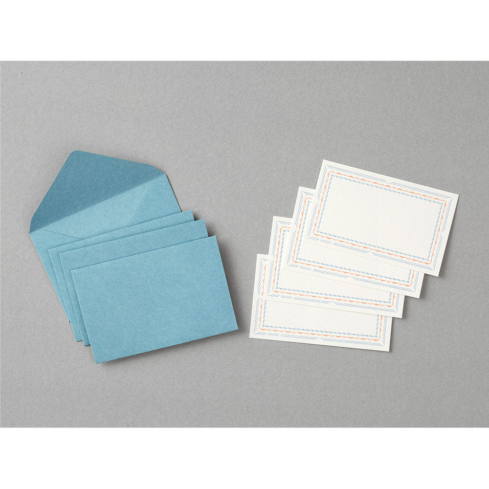 Midori Card Set <Business Card Size> Letterpress Frame Blue