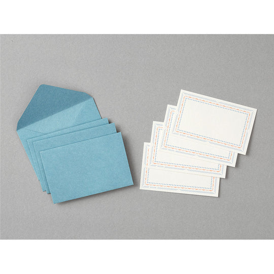 Midori Card Set <Business Card Size> Letterpress Frame Blue