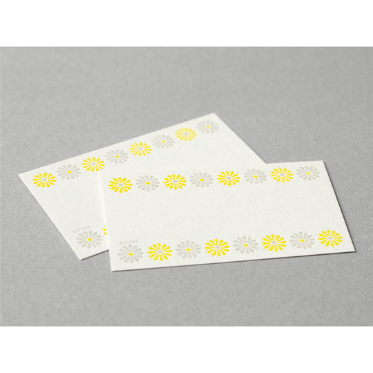 Midori Card Set <Business Card Size> Letterpress Flower line Yellow