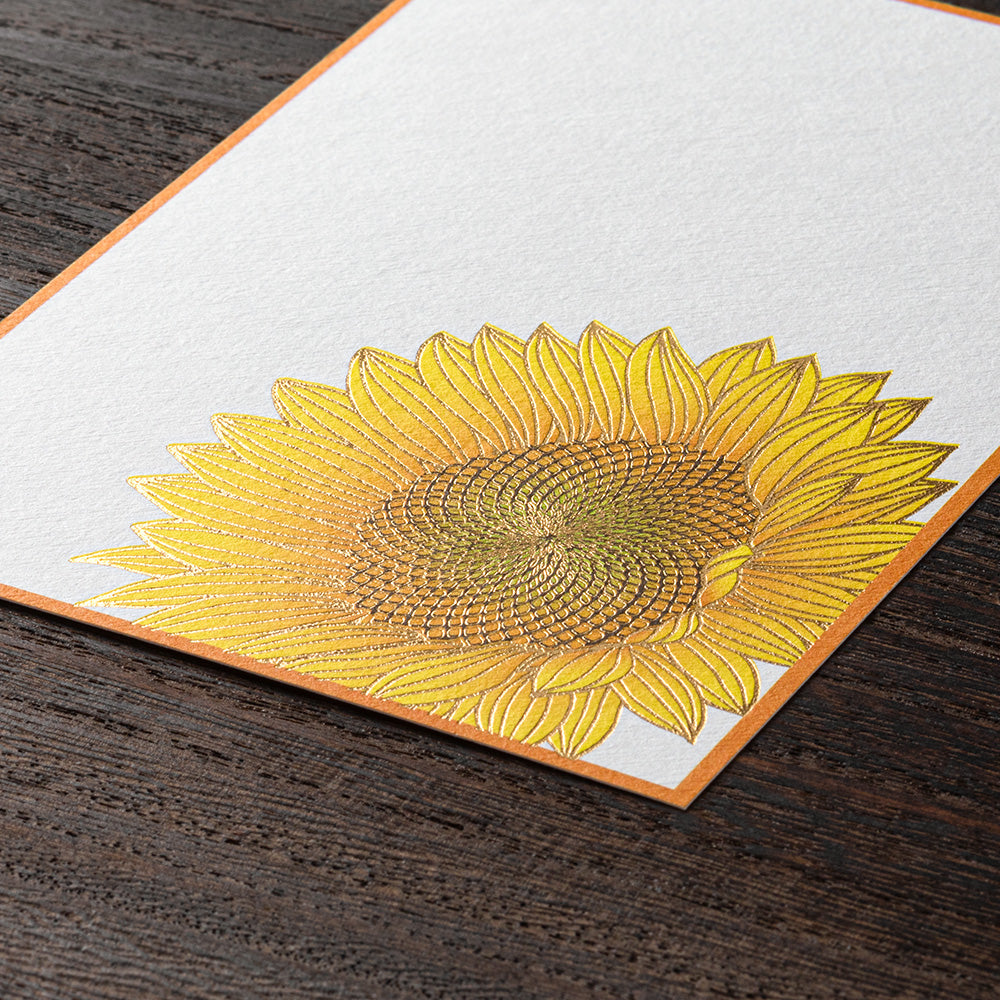 Postcard 733 Foil-Stamping Sunflower