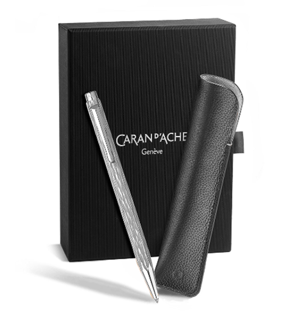 Caran d'Ache ECRIDOR™ VENETIAN Platinum Set Ballpoint Pen & Leather Case Special Edition