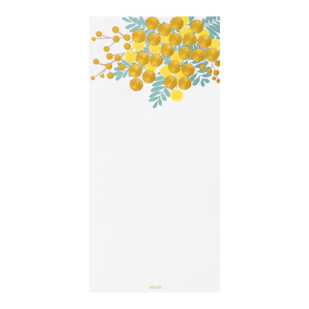 Midori Message Letter Pad 582 Foil-Stampling Mimosa