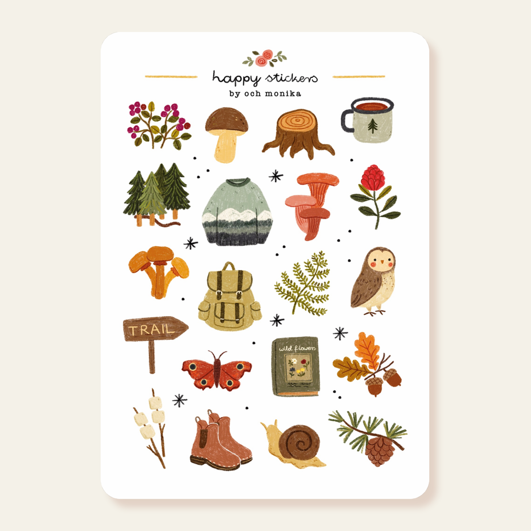 Forest Walks - Sticker Sheet | Nature Lover Stationery