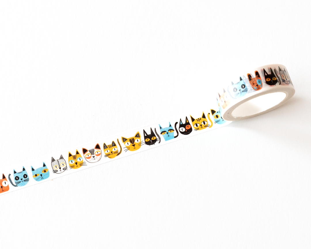 Colorful Cat Faces Washi Tape