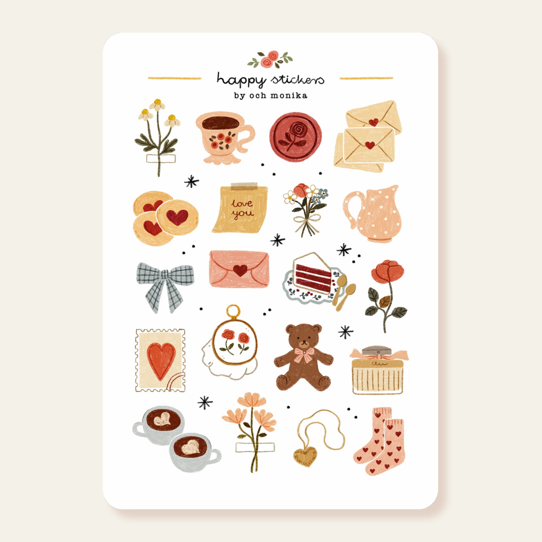Sweet Love - Planner &amp; Journal Stickers | A6 Matte Paper