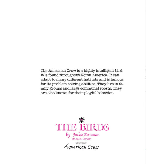American Black Crow Bird Greeting Card