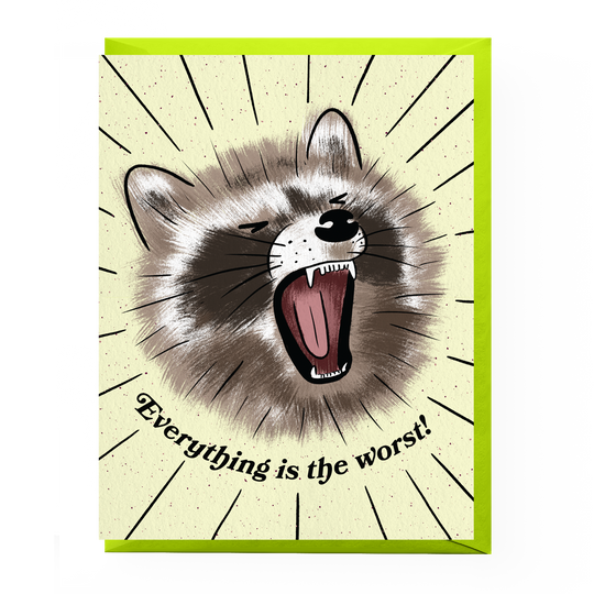 The Worst Raccoon Sympathy Card: Clear sleeve
